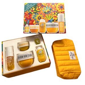 SOL DE JANEIRO NEW Brazilian Bum Bum Boxed 5 PC Set + Makeup Cosmetic Travel Bag